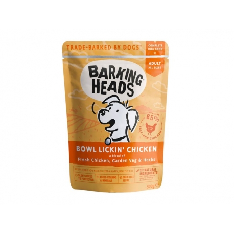 BARKING HEADS KOERA EINEKOTIKE BOWL LICKIN CHICKEN 5x300G