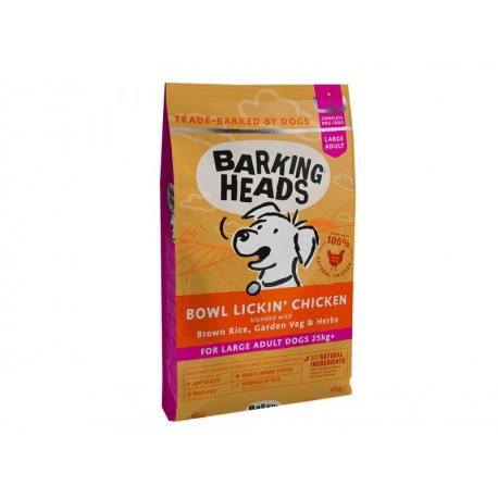 BARKING HEADS KOERA TÄISSÖÖT BOWL LICKIN CHICKEN SUUR TÕUG 12KG