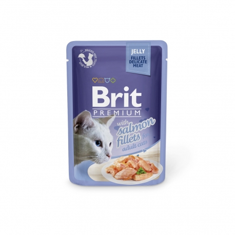 Brit Premium Salmon Fillets in Jelly märgtoit kassidele 24x85g