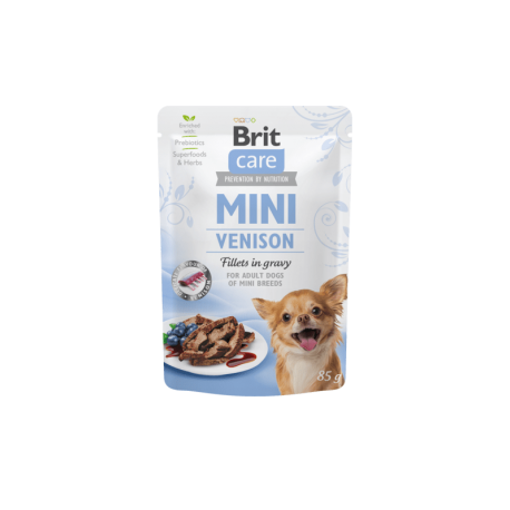 Brit Care Mini pouch Venision fillets in gravy einekotike koertele 24x85g
