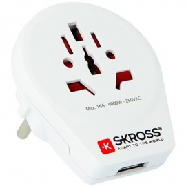 Reisiadapter World to Europe USB SKROSS