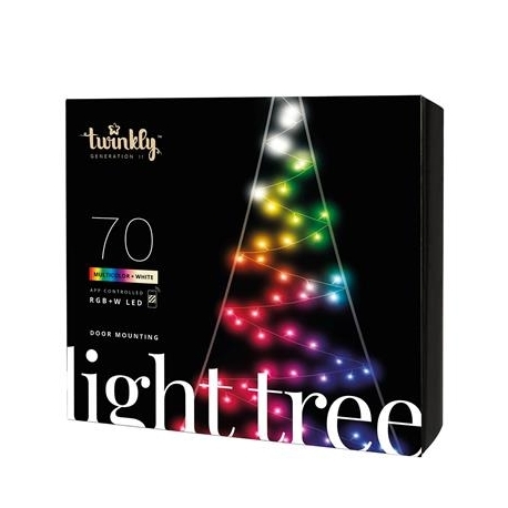 Twinkly Light Tree 2D, 100 LED, IP44, 2 m, must - Nutikas jõulupuu