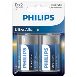 2 x Patarei Philips LR20E D Ultra Alkaline