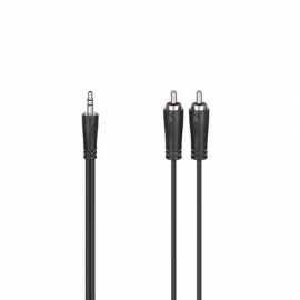 Hama Audio Cable, 3.5 mm - 2 RCA, 1,5 m, must - Kaabel