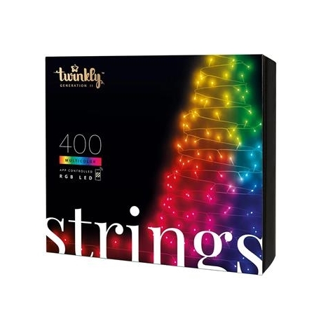 Twinkly Strings, 400 LED, IP44, 32 m, must - Nutikad jõulutuled
