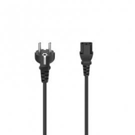 Hama power cord, 3-pin, 2,5 m, must - Voolujuhe