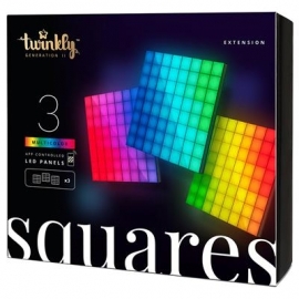 Twinkly Squares, 3 paneeli, IP20, laienduskomplekt, must - Nutikad valguspaneelid