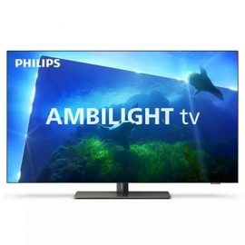 Philips OLED818, 48", OLED, Ultra HD, jalg keskel, hall - Teler