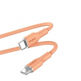 Puro Soft, USB-C / USB-C, 1,5 m, oranž - Kaabel