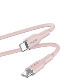 Puro Soft, USB-C / USB-C, 1,5 m, roosa - Kaabel