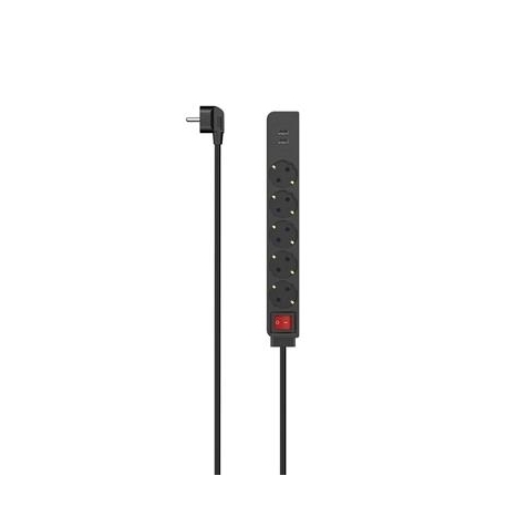Hama Power Strip, 5-pesa, 2x USB-A, 17 W, 1.4 m, must - Pikendusjuhe
