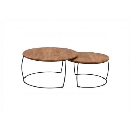 Diivanilaudade komplekt EMMA naturaalne puit / must, 2 tk