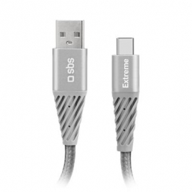 SBS Extreme Charging Cable, USB-A - USB-C, 1,5 m, hall - Kaabel