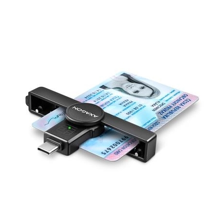 AXAGON CRE-SMPC, USB-C, must - ID-kaardilugeja