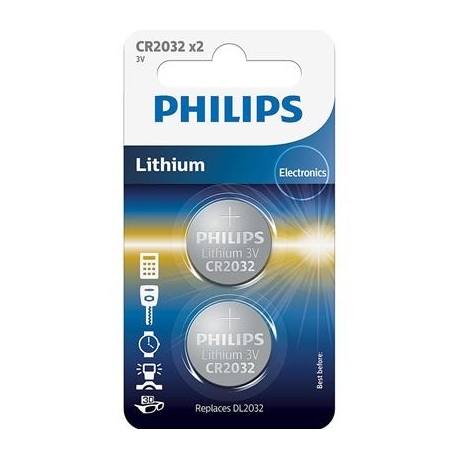 2 x Patarei Philips CR2032 3 V Lithium