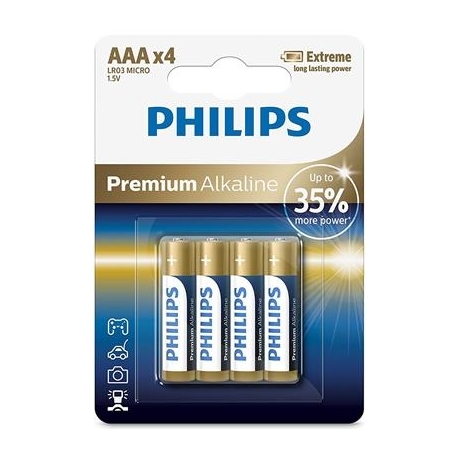 4 x Patarei Philips LR03M AAA Premium Alkaline