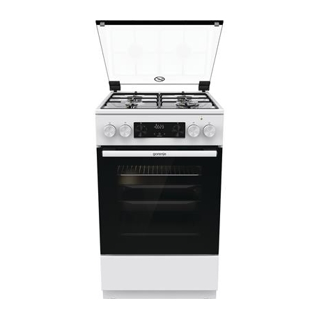 Gorenje, 62 L, laius 50 cm, valge - Gaasipliit elektriahjuga