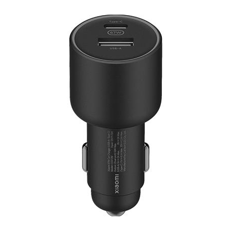 Xiaomi 67 W Car Charger, USB-A, USB-C, must - Autolaadija