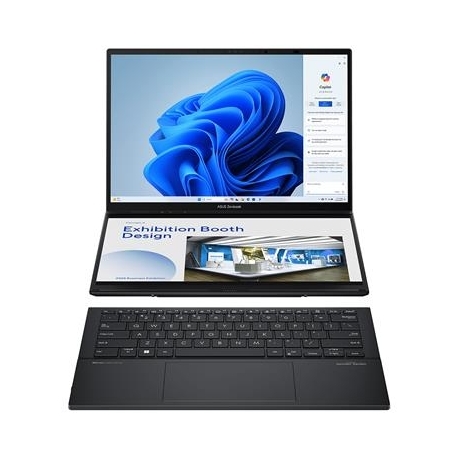 ASUS Zenbook DUO, 2x 14'', 3K, OLED, puutetundlik, 120 Hz, Ultra 9, 32 GB, 1 TB, W11P, ENG, tumehall - Sülearvuti