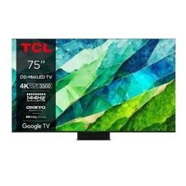 TCL C855, 75'', 4K UHD, Mini-LED, tumehall - Teler