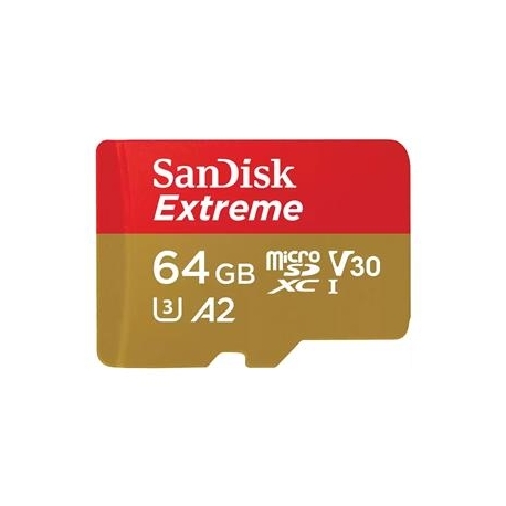 SanDisk Extreme, microSD, 64 GB - Mälukaart ja adapter