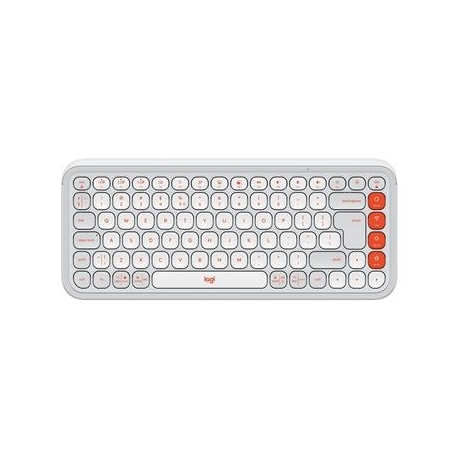 Logitech POP Icon Keys, US, valge/oranž - Juhtmevaba klaviatuur