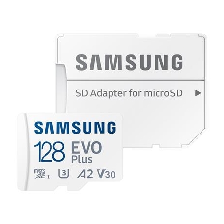 Samsung EVO Plus, microSDXC, 128 GB, valge - Mälukaart ja adapter