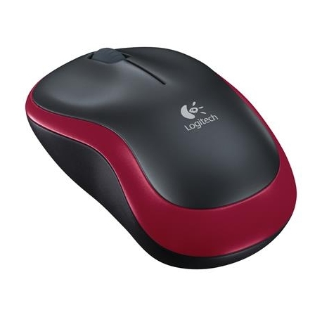 Logitech M185, hall/punane - Juhtmevaba optiline hiir