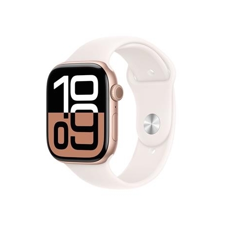 Apple Watch Series 10 GPS, 46 mm, sport band, M/L, roosa alumiinium / roosa - Nutikell