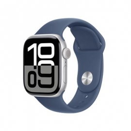 Apple Watch Series 10 GPS, 42 mm, sport band, S/M, hõbe alumiinium / sinine - Nutikell