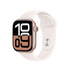 Apple Watch Series 10 GPS, 42 mm, sport band, S/M, roosa alumiinium / roosa - Nutikell