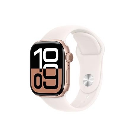 Apple Watch Series 10 GPS, 42 mm, sport band, S/M, roosa alumiinium / roosa - Nutikell