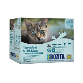 Bozita kassitoit Chunks in Sauce with Fish and Meat Multibox 12x85g