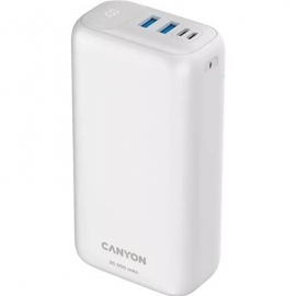 Canyon PB-301, 30 000 mAh, USB-A, USB-C, valge - Akupank