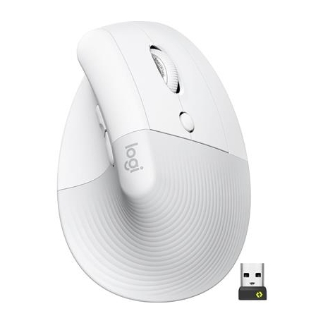 Logitech Lift Vertical Ergonomic Mouse, vaikne, valge - Juhtmevaba optiline hiir