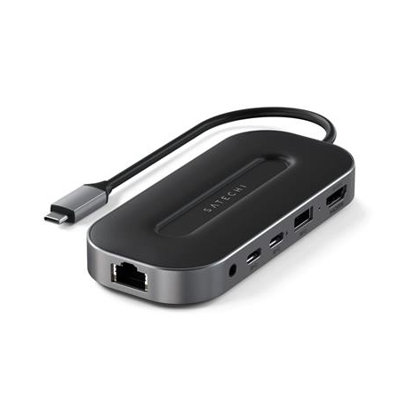 Satechi USB-4 Multiport + 2.5G Ethernet, tumehall - USB jagaja