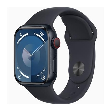 Apple Watch Series 9 GPS + Cellular, 41 mm, Sport Band, S/M, must - Nutikell