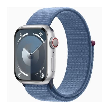 Apple Watch Series 9 GPS + Cellular, 41 mm, Sport Loop, hõbe/sinine - Nutikell