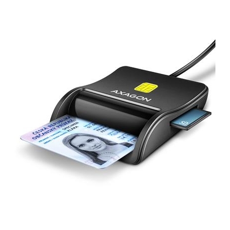 AXAGON CRE-SM3SD, USB-A, mälukaardilugeja, must - ID-kaardilugeja