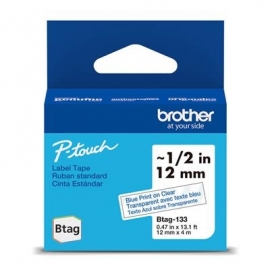 Brother Btag 133, 4m, sinine/läbipaistev - Silditeip