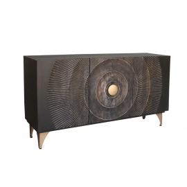 Kummut GOLDEN SUNSET must, 140x38xH75 cm