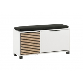 Jalatsikapp LOFT mattvalge / tamm, 98x33xH47 cm