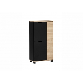 Kõrge vannitoakapp EMMIK mattmust / tamm, 60x33xH177cm