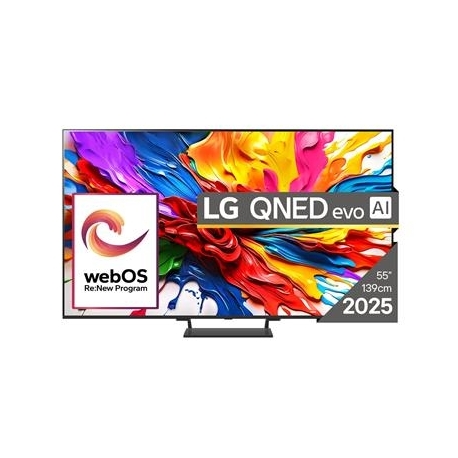LG QNED93 evo AI, 55'', 4K UHD, QLED, Mini LED, must - Teler