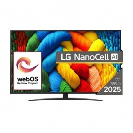 LG NANO81 AI, 55'', LED LCD, NanoCell, must - Teler
