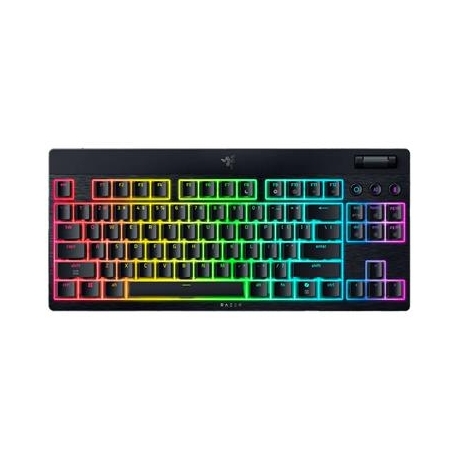 Razer BlackWidow V4 Low-Profile HyperSpeed, clicky, TKL, US, must - Juhtmevaba klaviatuur